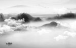 大气灰色中式山水 Tif分层