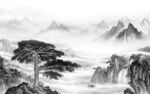 电视现代灰色山水 Tif分层