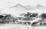 中式 现代灰色山水 Tif分层