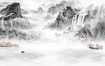 高清 现代灰色山水 Tif分层