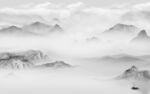 新款山水灰色墙画 Tif分层
