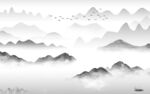 人气 客厅灰色山水 Tif分层