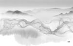 高清 客厅灰色山水 Tif分层