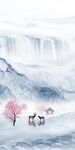 石纹山水中式玄关 tiF分层