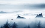 最新中式山水墙画 TIf分层
