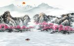 中式意境客厅山水 TIF分层