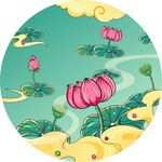 国潮荷花插画