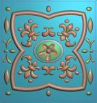 中式洋花门花门板精雕图灰度浮雕