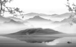 高清灰色新山水图 TIF分层