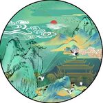 新中式圆形装饰画