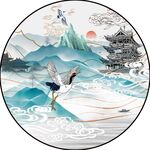 新中式圆形装饰画