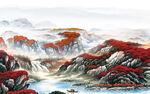 现代 新品山水墙画 TIf分层