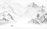 最新客厅山水新画 tif分层