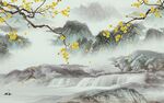 新中式最新款山水画 tIf分层