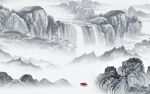 国画简约新山水画 tif分层