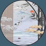 新中 圆形装饰画