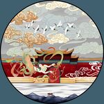 新中式圆形装饰画