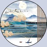 新中式圆形装饰画