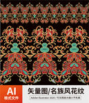 复古传统名族风花纹