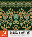 复古传统名族风花纹