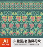 复古传统名族风花纹