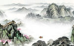 大气意境山水墙画 tif分层