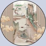 新中式圆形装饰画