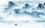 最新中式山水背景 TIf分层