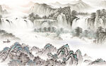 现代 中式山水背景 TIf分层