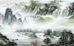 爆款 简约山水背景 TIf分层