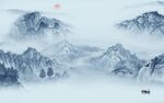 大气简约山水背景 TIf分层