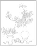 白描花瓶