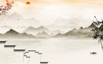 客厅现代风山水画 Tif分层
