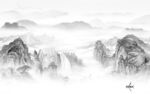 高端中式背景山水 tif分层