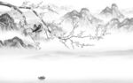 花鸟中国风山水画 tif分层