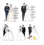 婚礼订婚迎宾牌卡通牌图片