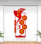 四个意识竖版党建文化墙