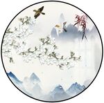 新中式水墨花鸟山水画