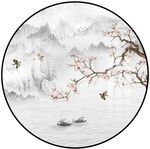 新中式水墨花鸟山水画