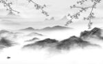高端意境灰色山水 tIf分层