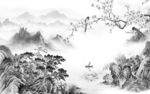 电视意境灰色山水 tIf分层