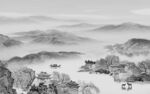 大气意境灰色山水 tIf分层