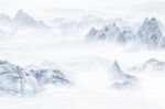 高山流水山河新中式山水背景墙