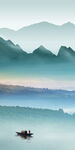 中国风简约玄关山水 Tif分层