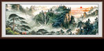迎客松山水国画泰山日出风景画