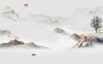 高清 中式新款山水 tif分层