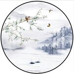 新中式山水画背景墙