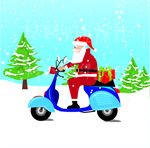 圣诞老人骑电动车