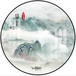 圆形山水画