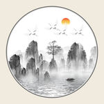 禅意水墨画  